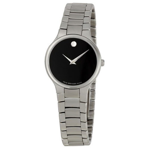 MOVADO Serio Black Dial Stainless Steel Ladies Watch 0606383