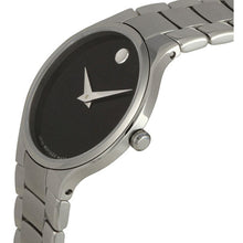 Load image into Gallery viewer, MOVADO Serio Black Dial Stainless Steel Ladies Watch 0606383
